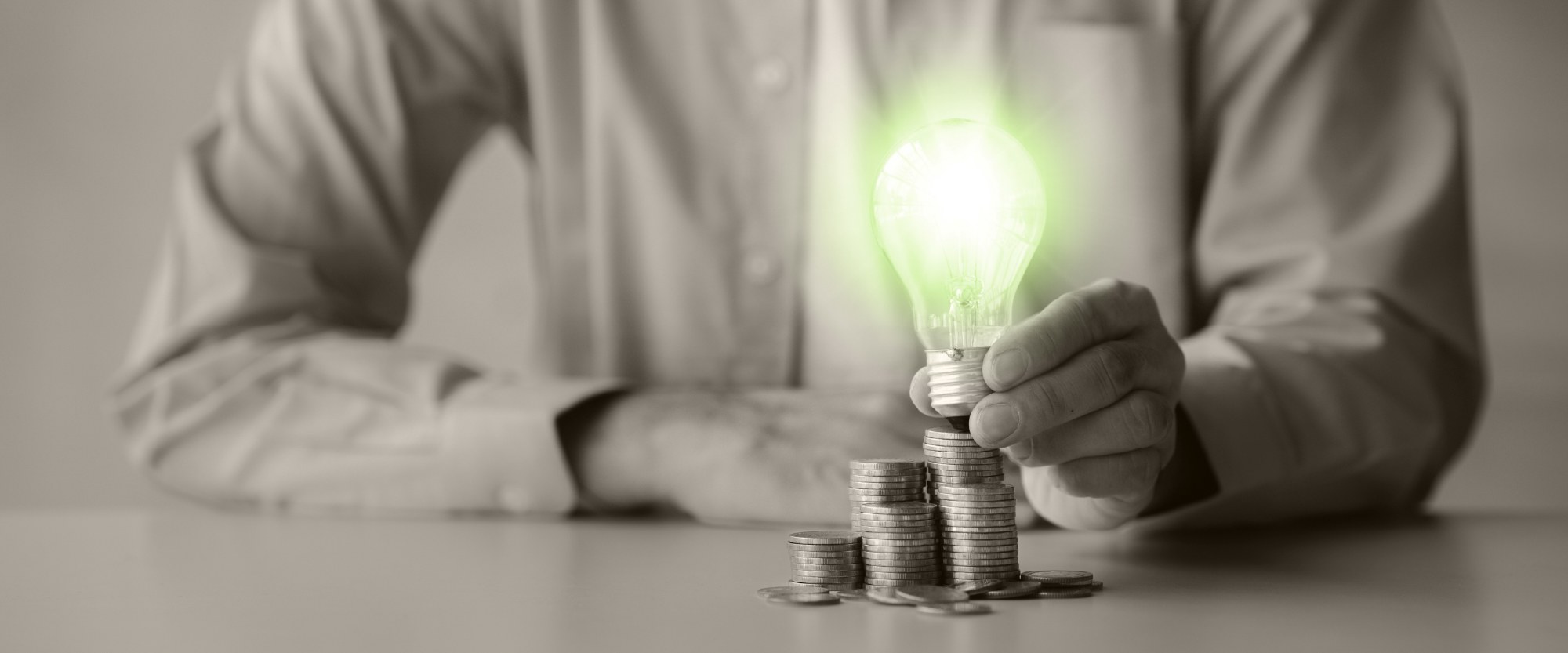 money green lightbulb over it